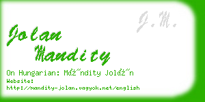jolan mandity business card